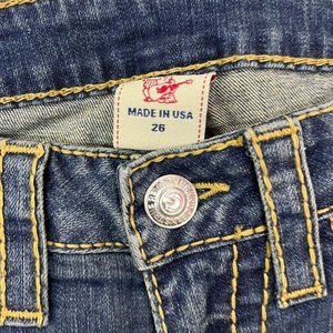 NEW True Religion brand denim Jean pant boot cut thick yellow stitch rare usa